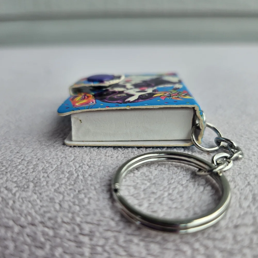 VTG Lisa Frank Miniature Notebook Keychain Violet & Velvet Purple Dogs UNUSED